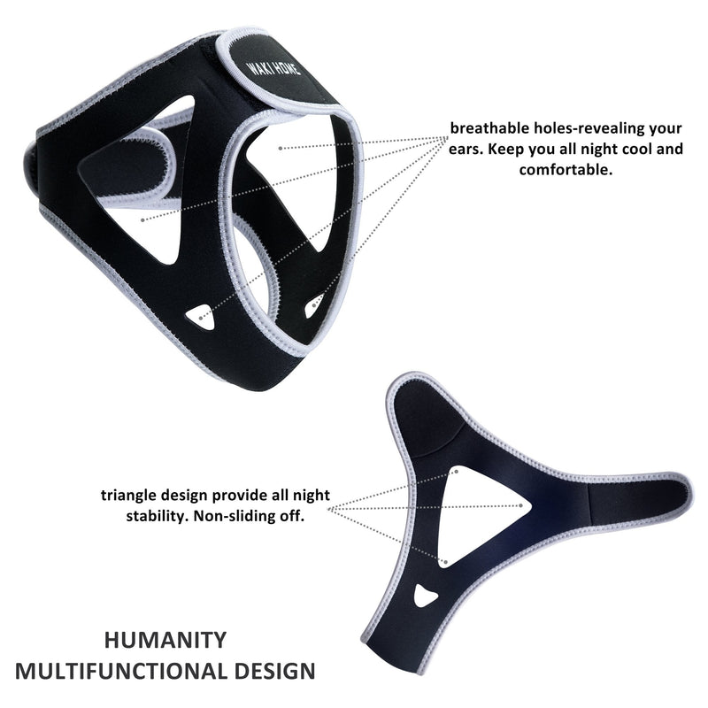 [Australia] - Anti Snoring Chin Straps - Advanced Snoring Solution and Anti Snoring Devices - Snoring Chin Straps - Stop Snoring Sleep Aid for Men and Women (Grey) (Black) Black 