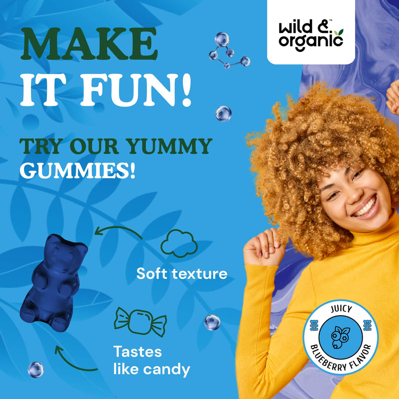 [Australia] - Wild & Organic 5-HTP 200mg Mood Gummies - L-Tryptophan for Relaxation and Natural Calm - 5 HTP Supplement for Brain Support - 60 Vegan, Non-GMO 5HTP Gummies 