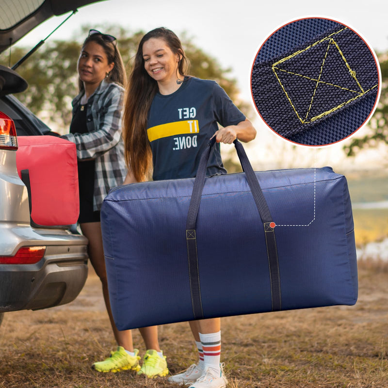 Extra Large travel duffel bag with Strong Handles, 100L Waterproof duffel bag, Durable Zippers, Extra Large Storage Totes for Space Saving and Moving Supplies, Black M - 31.5″× 11.8″× 16.5″