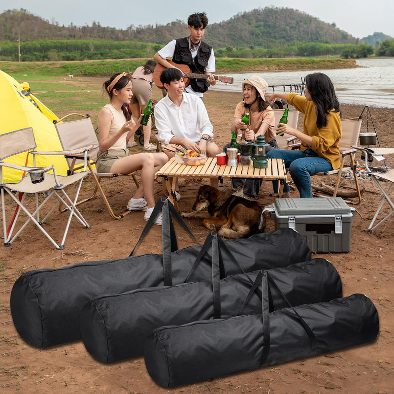 PATIKIL Folding Camping Chair Replacement Bag 47.2" x 11.8", Portable Camping Storage Tent Bag with Handle Strap for Outdoor Camping Hiking Travel, Black 47.2" x 11.8"