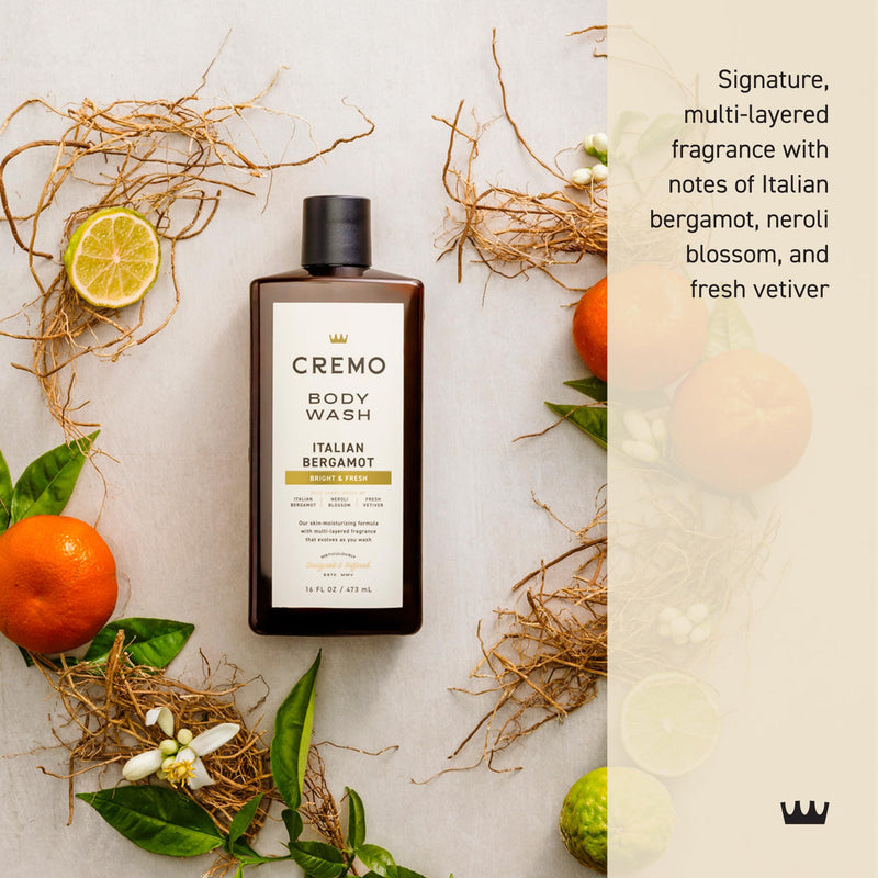 [Australia] - Cremo Body Wash Men, Notes of Italian Bergamot, Neroli Blossom, and Fresh Vetiver, Rich-Lathering Italian Bergamot, 16 Fl Oz 16 Fl Oz (Pack of 1) 