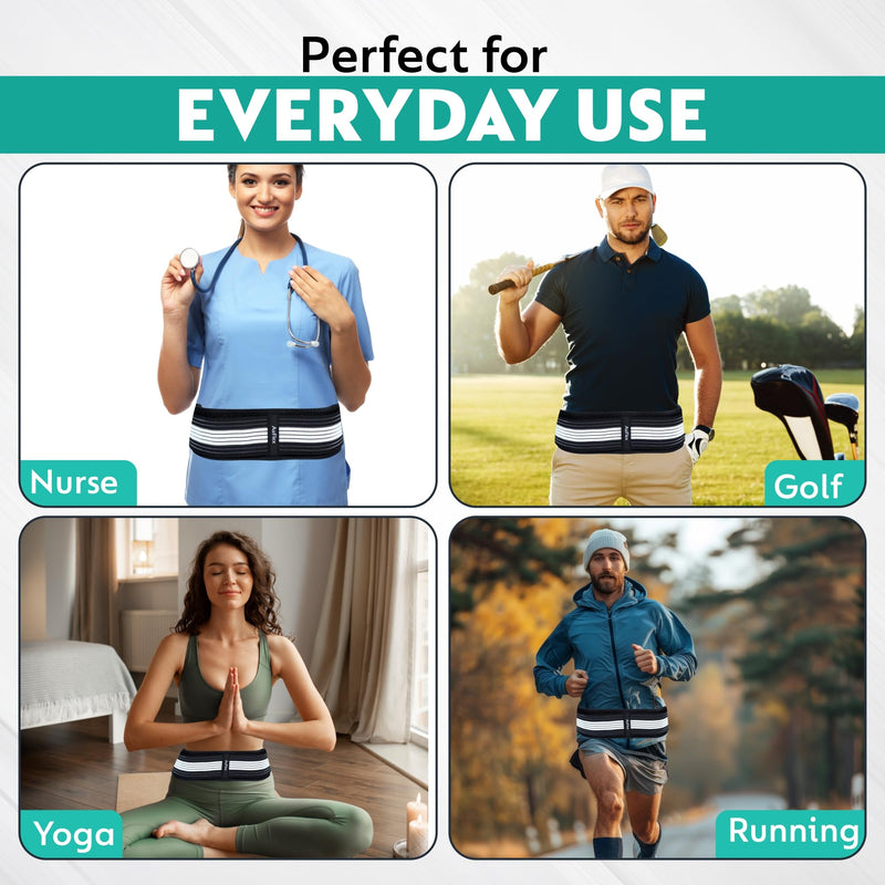 Sciatica Belt for Women & Men – Adjustable Neoprene SI Joint Support Belt – Lower Back & Pelvic Stabilizer – Lightweight & Breathable – (Note : Fits Hip Sizes 44-55 Inches) XL-XXL (Hip Size 44-55 inch)