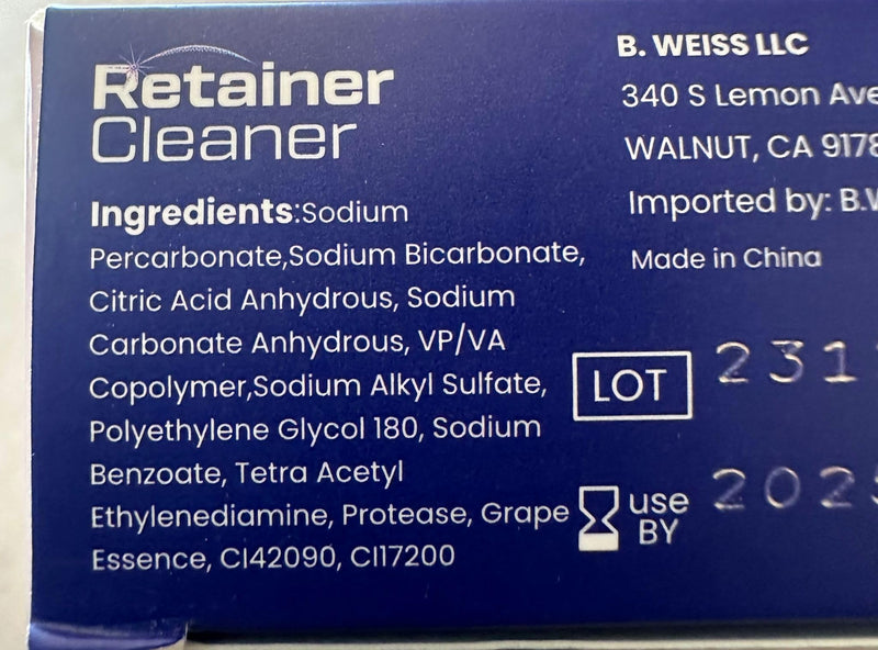 [Australia] - Weiss Naturals Retainer Cleaner Tablets, Invisalign Cleaner, Remove Stains, Odors & Plaque, PERSULFATE FREE Night Guard & Denture Cleaner 2-Month Supply, 60 Grape Scented Tablets 60 Count (Pack of 1) 