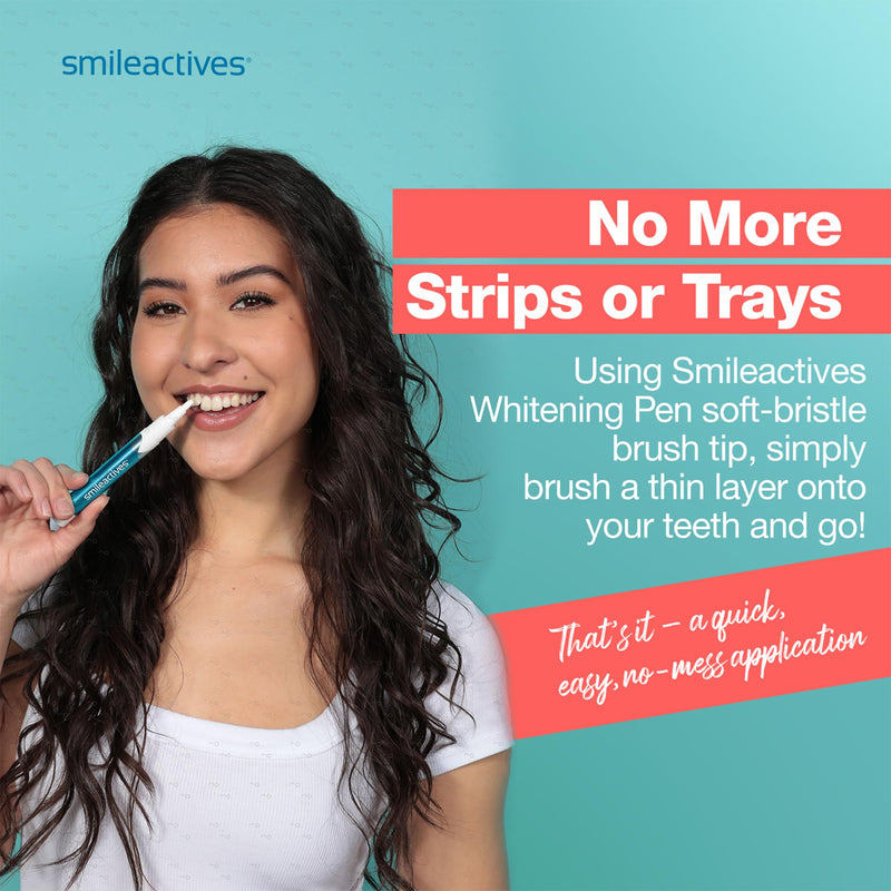 [Australia] - Smileactives Teeth Whitening Pen for White Smile, Fast Tooth Whitener and Stain Remover with Precision Brush Tip, Dental Quality Whitening Gel, Travel Pen, Easy to Use, Vanilla Mint Flavor, 2 Pack 