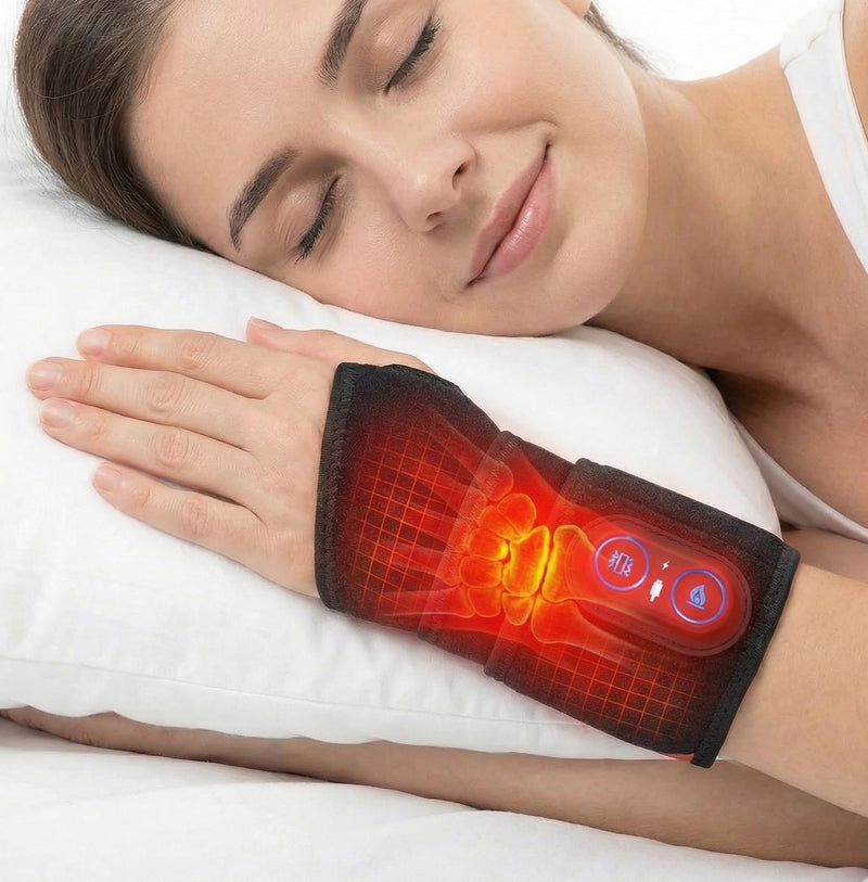 Cordless Wrist Hand Heating Pad Massage for Pain Relief Carpal Tunnel | Hand Arthritis,Wrist Pain Relief,3000mAh Rechargeable Heated Wrist Wrap for Daily Comfort