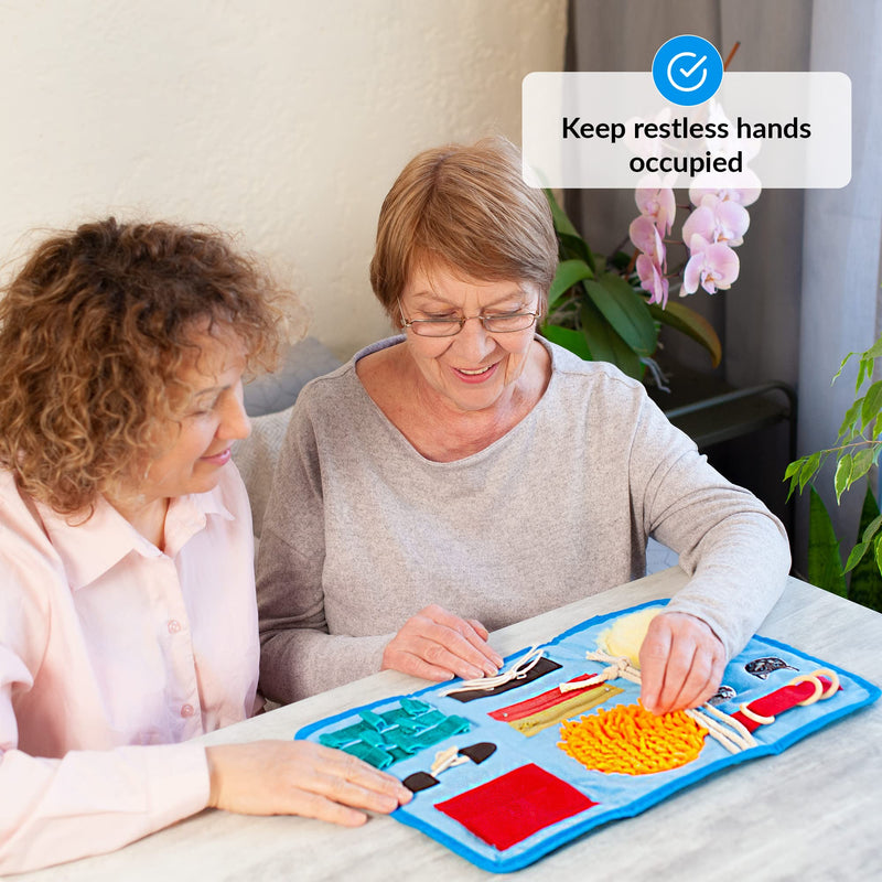 ODOXIA Fidget Blanket for Dementia | Calming & Comforting Dementia Activities for Seniors | Dementia Products for Elderly | Dementia Blanket | Helps Alzheimer’s, Dementia, Asperger’s, Anxiety