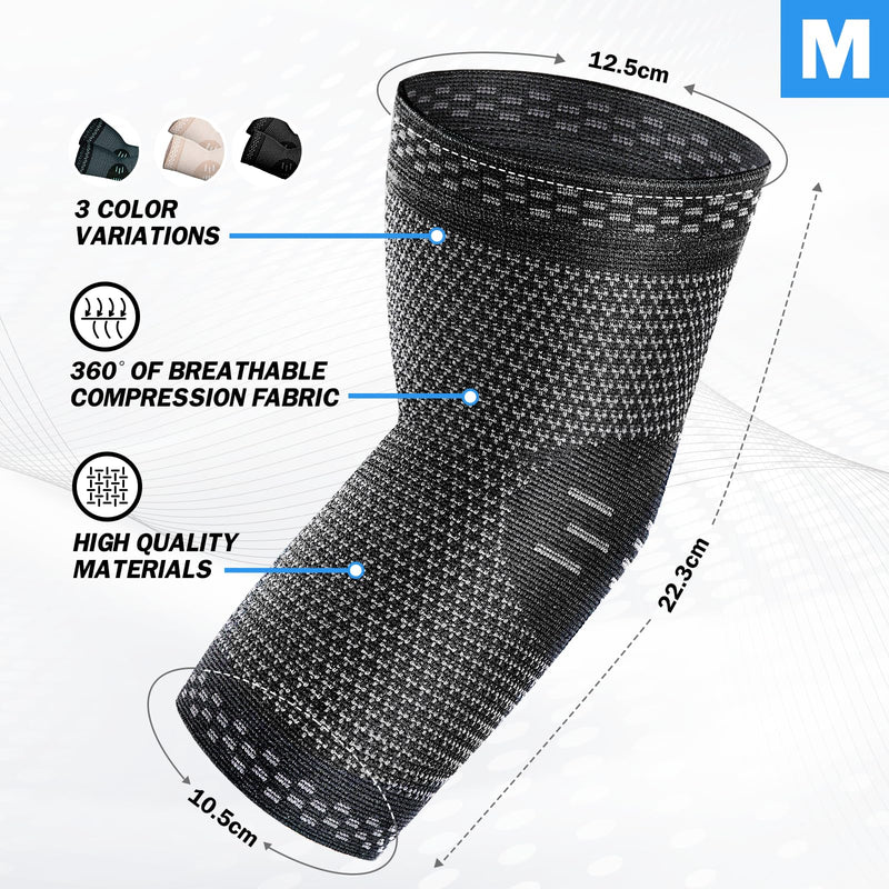 [Australia] - POWERLIX Elbow Orthopedic Brace Compression Support (Pair) - Elbow Sleeve for Tennis, Golfer‚Äôs, Bursitis, and Sprains, Arthritis, Tendonitis. Pain Relief(Black, L) Large(2Pack) Black 