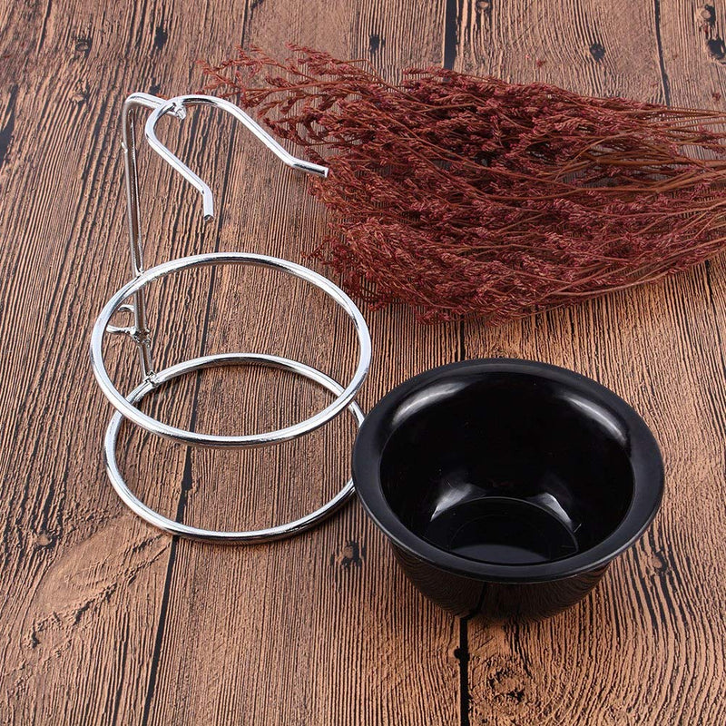 [Australia] - Ftory Shaving Brush Stand, Men's Shaving Set, Stainless Steel Shaving Brush Stand Razor Holder and Black Shaving Bowl for Manual Razors, Shaving Brush, Shaving Bowl 