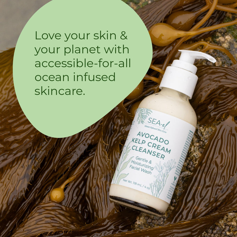 Sea-El Avocado & Kelp Cream Cleanser Non-Foaming Gentle Deep Cleanse to Purify Tone & Firm - Moisturizing Natural Face Wash for Women & Men - 4 Oz 4 Ounce (Pack of 1)