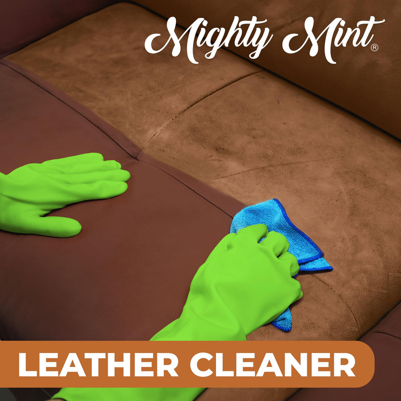 [Australia] - Mighty Mint Leather Cleaner and Conditioner, Plant-Based, Hydrating Spray to Clean and Protect Leather Items, Natural Peppermint Scent, 16oz 