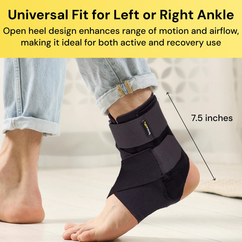 [Australia] - BraceUP Ankle Brace - Relieve Pain, Enhance Stability for Foot Pain, Sprained Ankle, Achilles Tendonitis, Men and Women One Size 