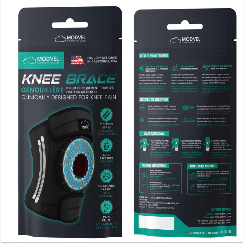 [Australia] - MODVEL Knee Brace with Side Stabilizers | FSA or HSA eligible | Patella Gel Pads Knee Support Braces for Knee Pain, Meniscus Tear,ACL,MCL,Arthritis, Joint Pain Relief,Injury Recovery. (S/M Pink) Small/Medium B Pink 1 