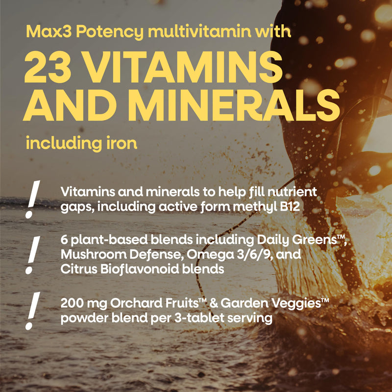 Nature's Way Alive! Max3 Potency Adult Daily Multivitamin with Iron, 90 ct | High Potency Adult Multivitamins to Support Cellular Energy Metabolism, Heart, and Muscle Function*, Tablets for Women & Men 90 Count (Pack of 1)