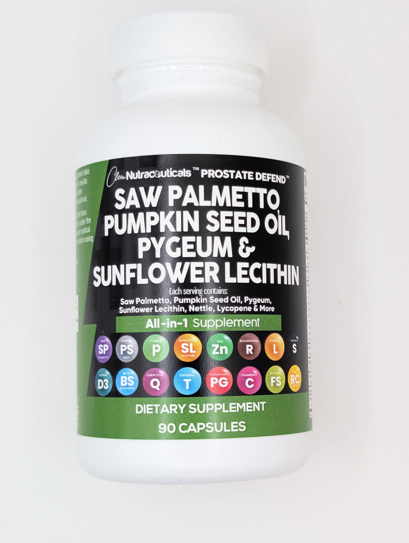 [Australia] - Clean Nutraceuticals Saw Palmetto Pumpkin Seed Oil Pygeum Sunflower Lecithin Stinging Nettle Cranberry - Prostate Supplements for Men with Lycopene - 90 Caps 