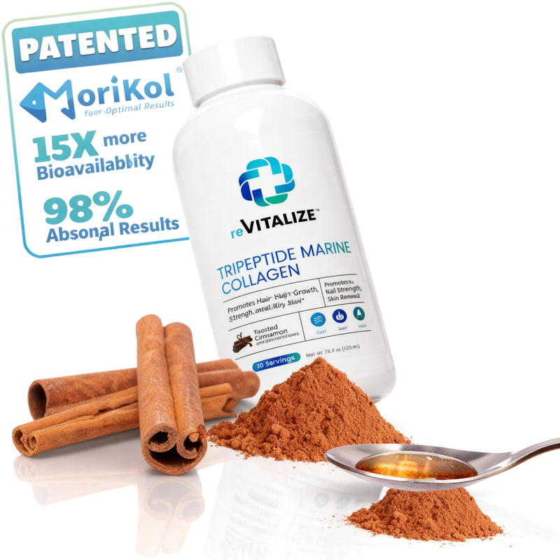 Liquid Collagen for Women and Men - 1000mg Hydrolyzed Peptides with 15% Tripeptides | Fast-Absorbing Anti-Aging Formula for Skin Renewal, Hair Growth and Joint Support | 30-Day Supply Cinnamon Flavor