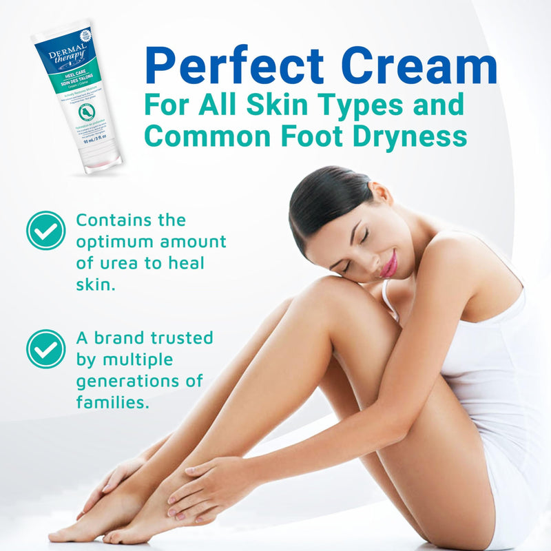 Dermal Therapy - Heel Care Cream, Foot Cream for Dry Cracked Heels, Intense Foot Moisturizer with Urea and AHA, Foot Lotion and Feet Exfoliator with Non-Greasy Formula, 3 o.z. 3 Fl Oz (Pack of 1)