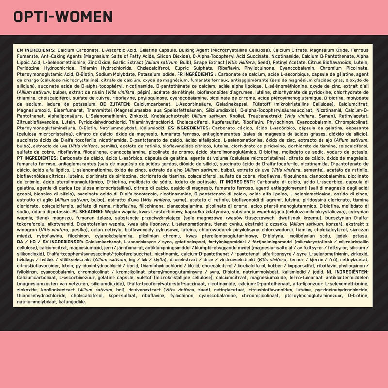 Optimum Nutrition Opti‑Women – Multivitamin Capsules for Women’s Health, Cellular Energy and Well‑Being – High‑Strength Supplement, 120 Capsules 1102290 120 count (Pack of 1)