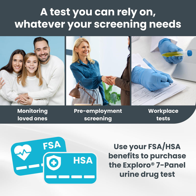 [Australia] - Exploro 7 Panel Drug Test Kit – at Home Urine Drug Test for THC, Cocaine, Opiates, Amphetamines, Benzodiazepines, MDMA & Methamphetamines – Easy & Accurate at Home Drug Testing Strips (Pack of 10) 10 Count (Pack of 1) 