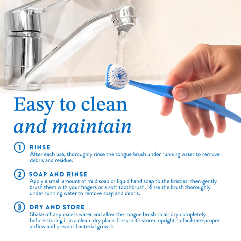 [Australia] - Soft Bristle Tongue Brush for Adults (1 Pack), Reduce Bad Breath & Improve Oral Hygiene, Tongue Scraper Brush Ergonomic Handle & Protective Cap, Tongue Cleaner for Adults, Tongue Scraper for Adults 1 pack 