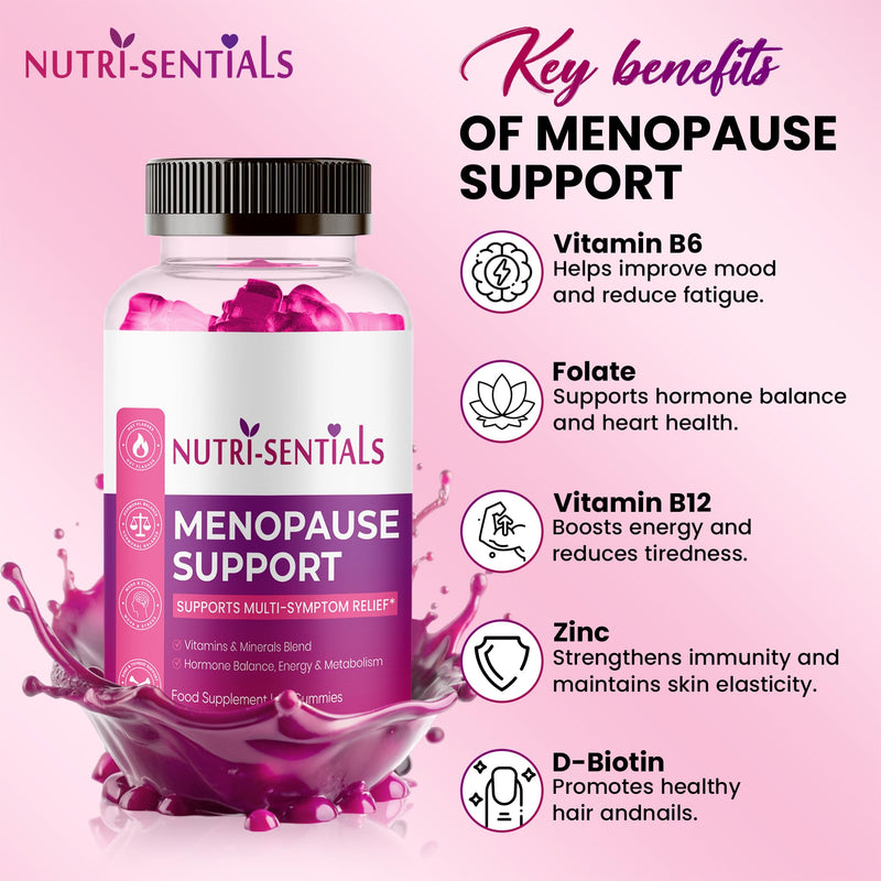 Menopause Gummies for Women- Multi-Symptom Menopause Support with Vitamins & Minerals for Energy, Mood, Stress, & Bone Health- Natural Menopause Supplements Women- 60 Gummies