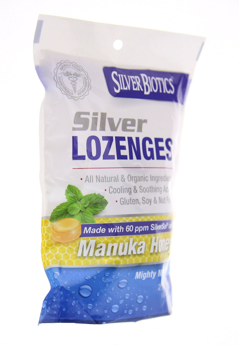 [Australia] - American Biotech Labs Silver Biotics Silver Lozenges w/60ppm SilverSol and Manuka Honey, Mighty Manuka Mint (21 Count) (2 Pack) 