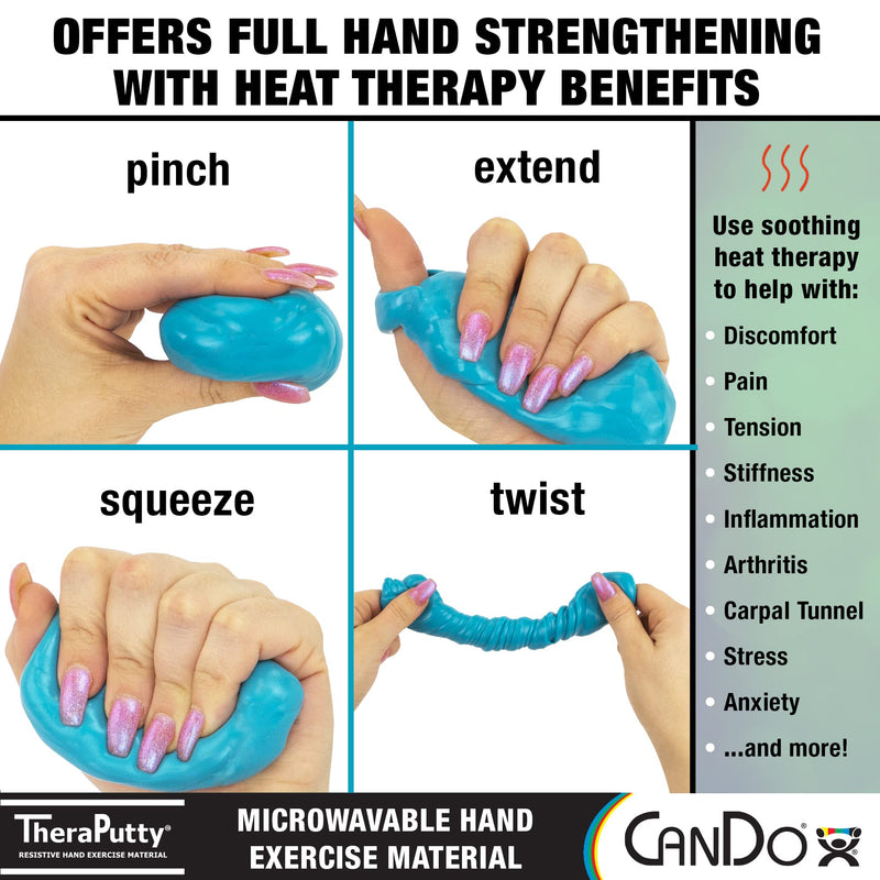 [Australia] - Cando - 301235 CanDo Microwavable TheraPutty Exercise Material, Blue: Firm, 1 lb 