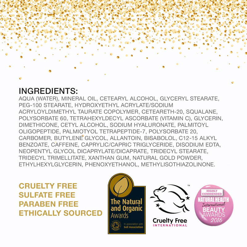 Bellapierre Precious 24k Gold Serum & Brightening Vitamin C Booster for Face & Eyes | All Natural Formula with Caffeine to Brighten & Rejuvenate Dull Skin - 30ml