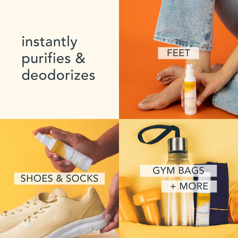 Barefoot Scientist - Twinkle Toes Foot Deodorizing Purification Spray (1.7 Ounce) - Foot Deodorant, Disinfects Smelly Shoes, Hypoallergenic, Phthalate Free, Paraben Free (Lavender, Tea Tree) 1.7 Fl Oz (Pack of 1)