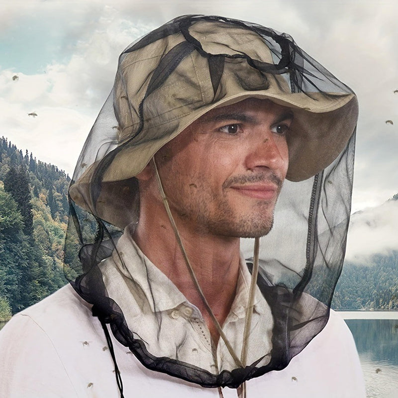 [Australia] - Mosquito Net Head, Pack of 2 Mosquito Head Net with Carry Bag, Head Net Face Mesh Head Cover, Mosquito Net Hat for Face Insect Protection Hat for Outdoor Fishing Beekeeping Camping (Black) 