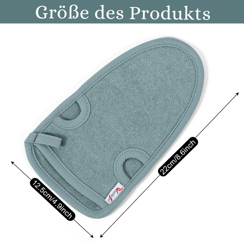 [Australia] - Pack of 4 peeling gloves, exfoliating gloves, body peeling gloves for men and women, peeling and body scrub (grey) 