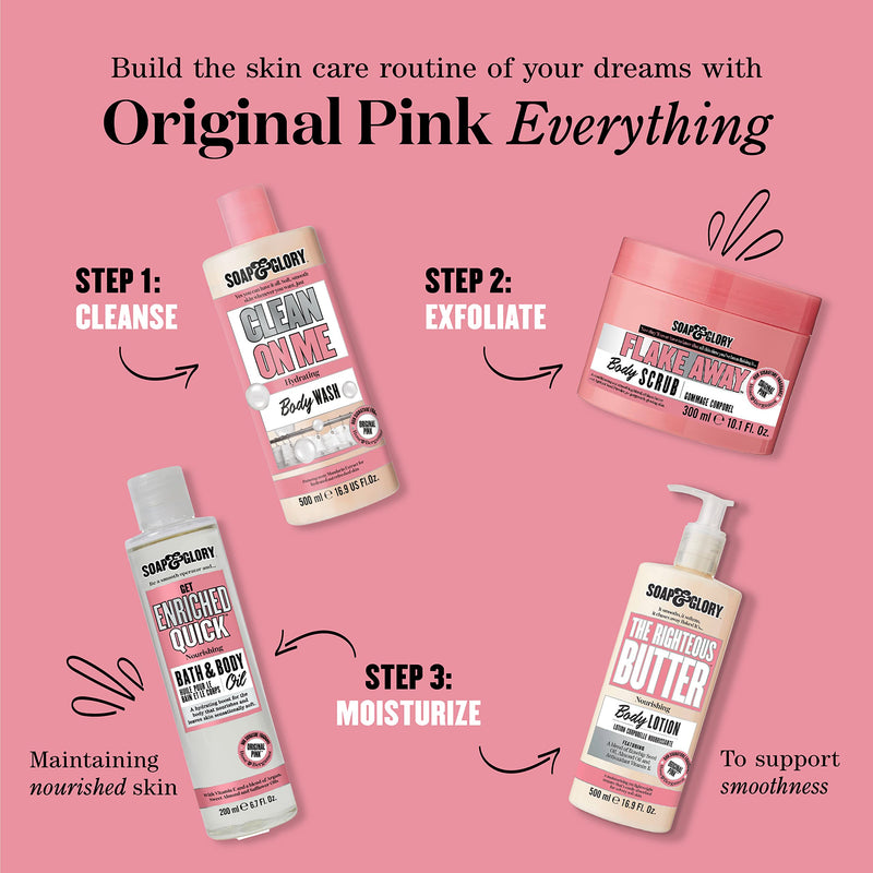 Soap & Glory Original Pink The Scrub Of Your Life Exfoliating Body Scrub - Smoothing & Buffing Vegan Scrub - Rose & Bergamot Body Polish with Shea Butter & Vitamin E (200ml, 2 pack) 6.7 Ounce (Pack of 2)