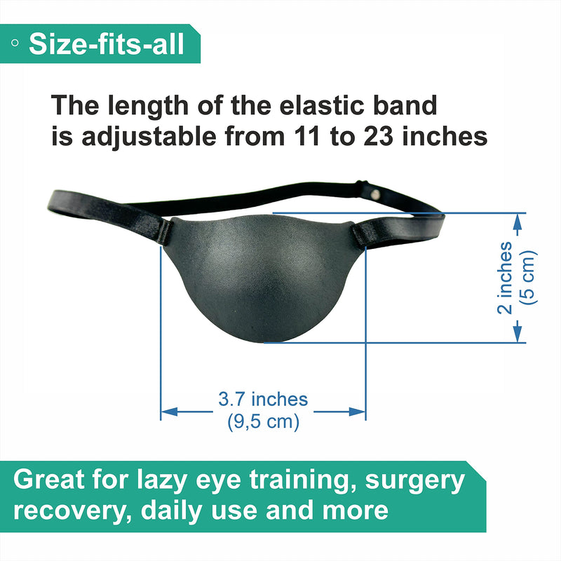 Leather Eye Patch, Eye Patch, Man Eye Patch, Woman Eye Patch, Slim Eye Patch, Eye patch (Black) Black