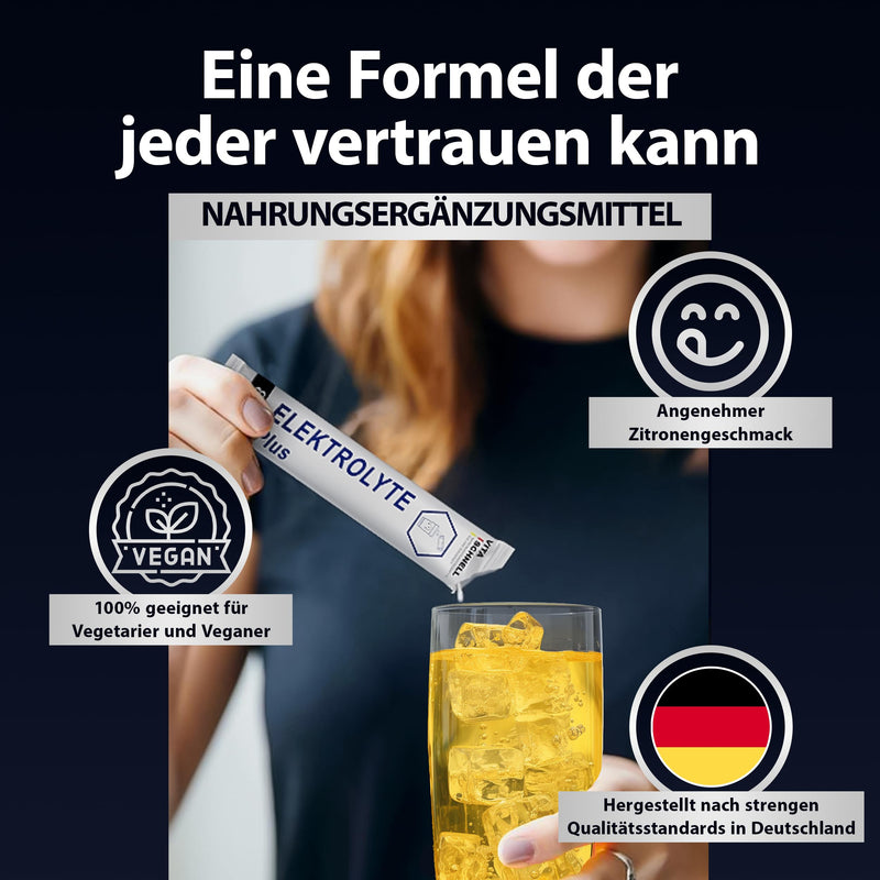 [Australia] - Vita Quick Electrolyte Sticks 60 pieces - Optimal electrolyte supply - Vegan, gluten- and lactose-free sports electrolytes - Made in Germany - Electrolyte powder for quick regeneration 20 portions (pack of 60) 