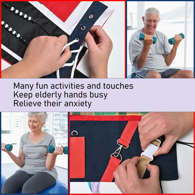 [Australia] - Topyond Dementia Sensory Blanket, Anxiety Relief Aid, Calming Activities for Elderly, Calming Sensory Support for Alzheimer's, Relaxing Fidget Blanket 