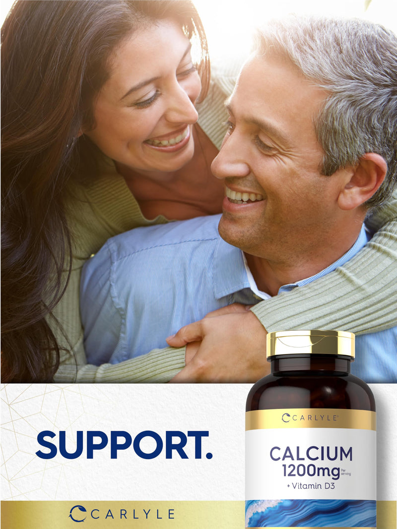 Carlyle Calcium 1200 mg with Vitamin D3 | 250 Softgels | Vitamin D3 1000 IU | Supplement for Women and Men | Non-GMO, Gluten Free