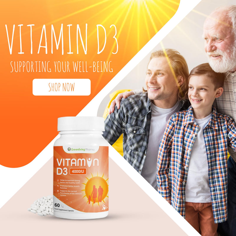 Vitamin D3 4000 IU High Strength | Immune Support, Strong Bones, Teeth & Muscles | Vegetarian Vitamin D Supplements | UK Made VIT D3 Capsules
