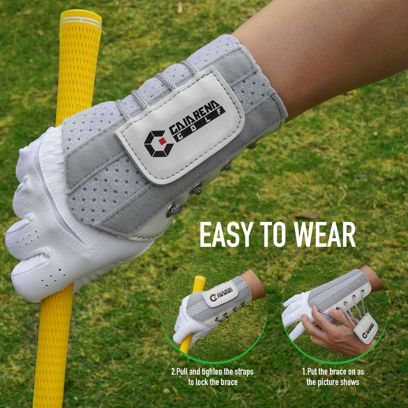 GAIARENA Golf Training Aid Wrist Hinge Trainer Brace, Effective Golf Swing Training Aids, Correct Wrist Angle Swing Posture & Develop Muscle Memory for Beginner【Patent Pending】 Gray [Left Handed Golfers] Medium