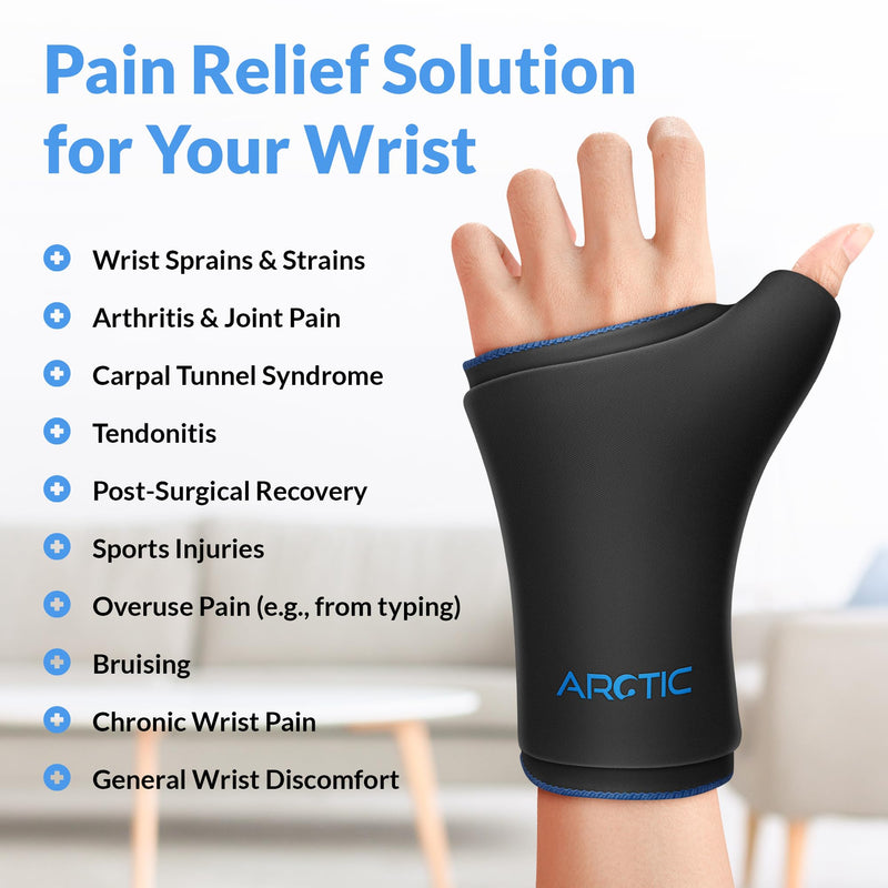 [Australia] - Two Pack | Wearable Thumb & Wrist Ice Pack – Reusable Hot Cold Compression for Hand, Finger, Carpal Tunnel, Arthritis, and Tendonitis Relief (S/M) S/M 