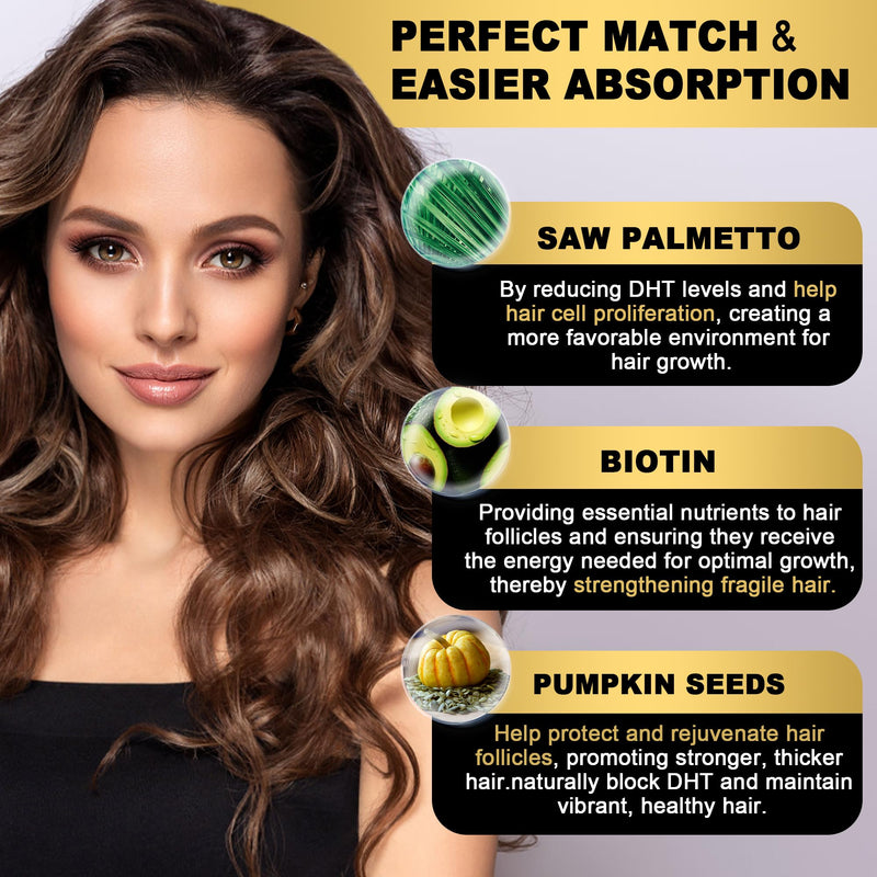[Australia] - DHT Blocker Gummies Hair Growth Supplement, Super Potency Saw Palmetto & Biotin 10000 mcg for Women & Men, Plus 12 Proprietary Blend - Prevent Hair Loss, Blocking DHT Receptors, Hormonal Balance 60 Count (Pack of 1) 