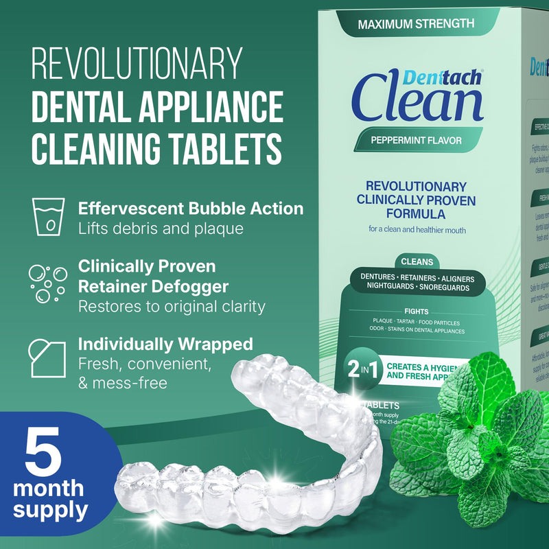 [Australia] - Retainer Cleaner Tablets, Invisalign Cleaner, Retainer Cleanser and Defogger, Denture Cleaning Tablets, Deep Clean Invisalign, Retainers, Dentures, Aligners, Night Guard, 5 Month Supply Pack of 1 
