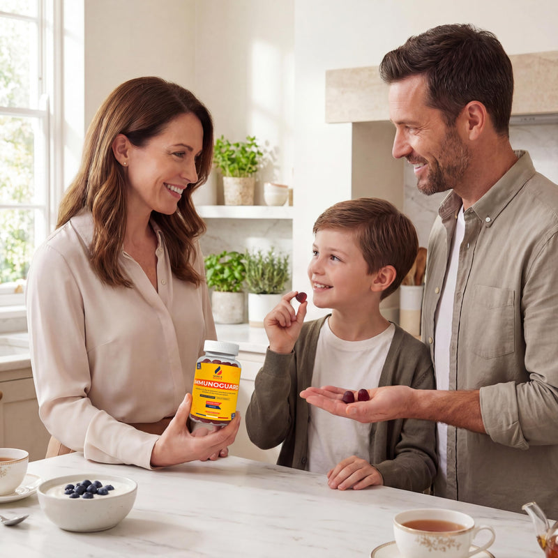 Gene & Good® Immune Support Gummies (Blueberry Flavour) | Vitamin C + Vitamin D + Zinc + Selenium | Elderberry Extract + Beta-Glucan | Sugar Free | Vegan | 60 Gummies 1