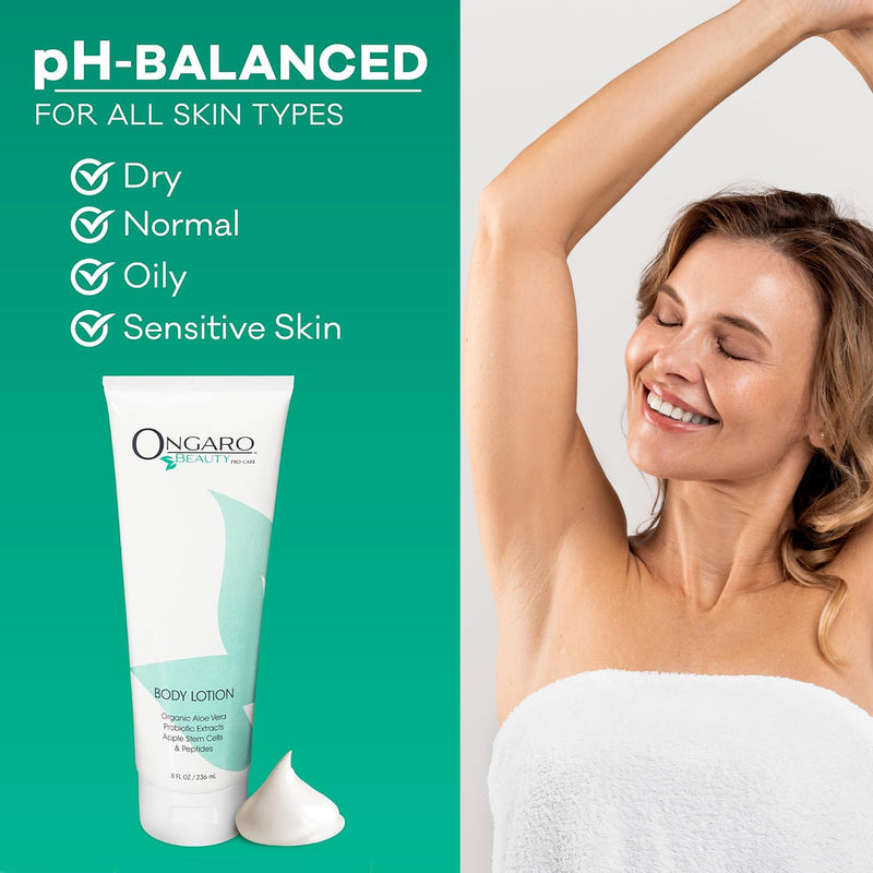 Ongaro Beauty Organic Body Lotion - Body Moisturizer Skin Lotion, Probiotic Lotion w/Aloe Vera, Cocoa Butter, Hyaluronic Acid, Shea Butter & Vitamin E, Lightweight, All Skin Types 8fl oz Apricot Citrus