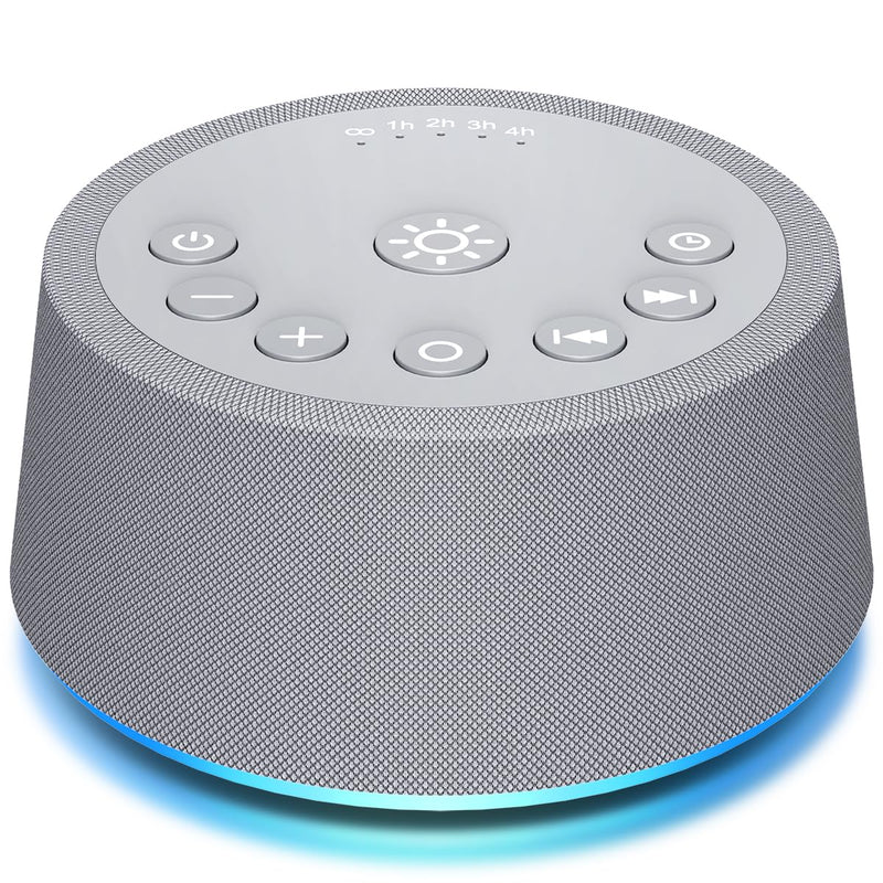 [Australia] - SoundLegend Sleep White Noise Sound Machines 32-Level Volume 30 Sounds 12 Colors Light 5 Timers Adjustable Light Brightness Compact for Everyone Travel Gift Memory Function Grey 
