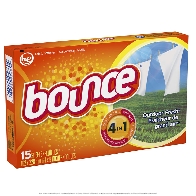 [Australia] - Bounce Outdoor Fresh Scented Fabric Softener Dryer Sheets, 15 Count 15 Count (Pack of 1) 