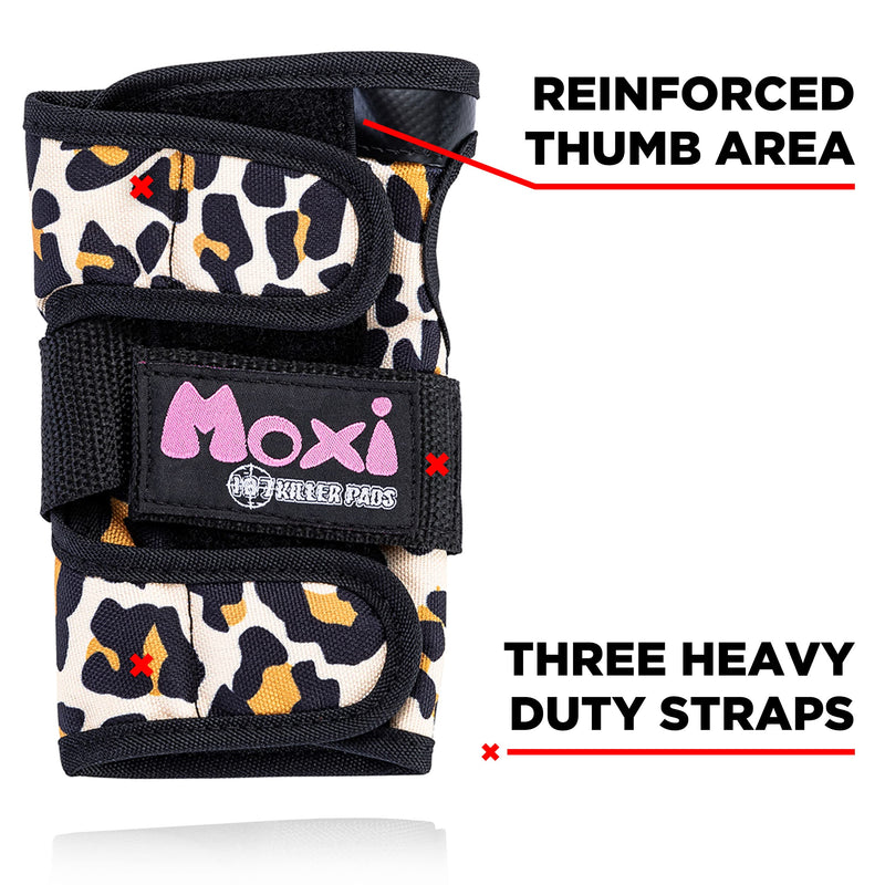 [Australia] - 187 Killer Pads Wrist Guards – Ideal for Skateboarding, in-Line Skating/Rollerblading and Roller Derby Leopard Medium 