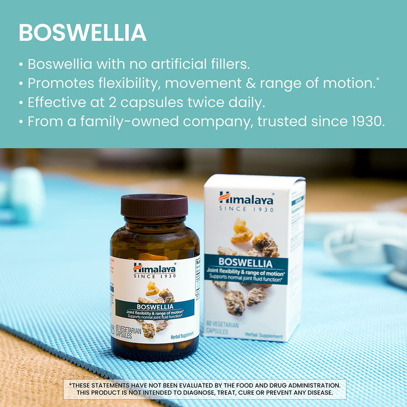 [Australia] - Himalaya Boswellia, Joint Support for Mobility and Flexibility, Promotes Tissue Preservation, 250 mg, 60 Capsules, 1 Month Supply, 2 Pack 60 Count (Pack of 2) 