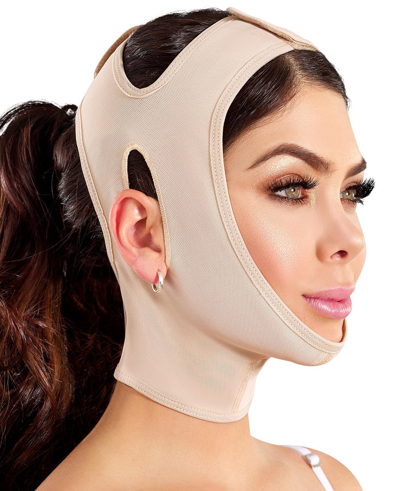 Shape Concept 301 Chin Strap Support Band Neck Bandage Face Chin High Compression Large Beige