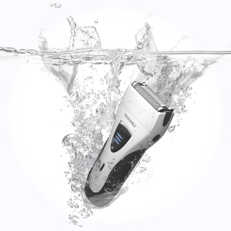 [Australia] - YASUN Foil Shaver - Electric Razor, Wet/Dry IPX7 Waterproof, Pop-up Beard Trimmer, Cordless Rechargeable Mens Razor - YS5800 Silver & Black 