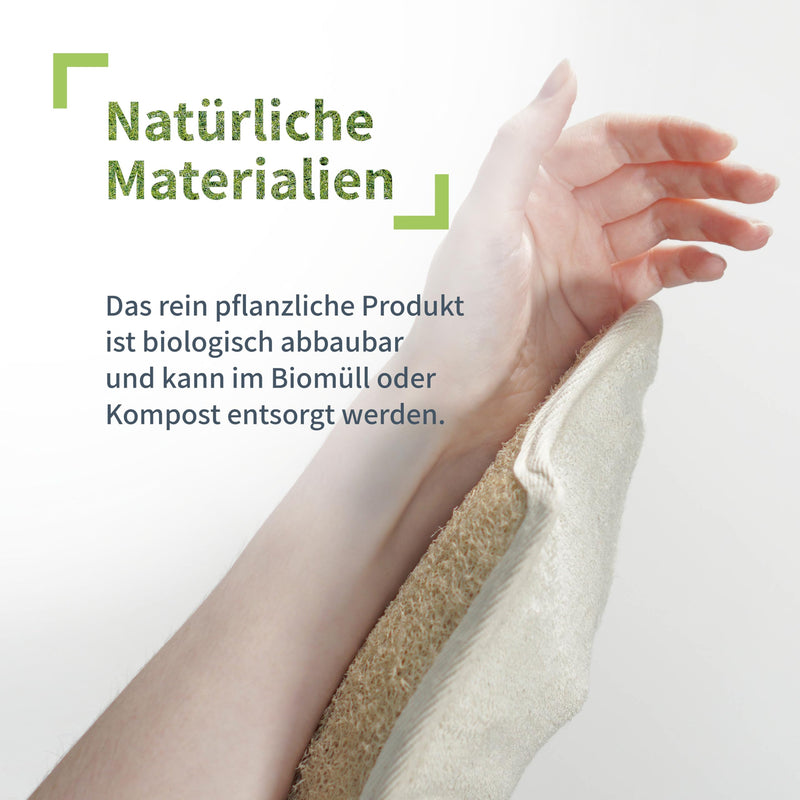 [Australia] - Niyok® massage glove made of loofah & cotton • Gentle cleansing & massage for body & face • Natural peeling glove • Body scrub glove • Shower glove for body peeling 