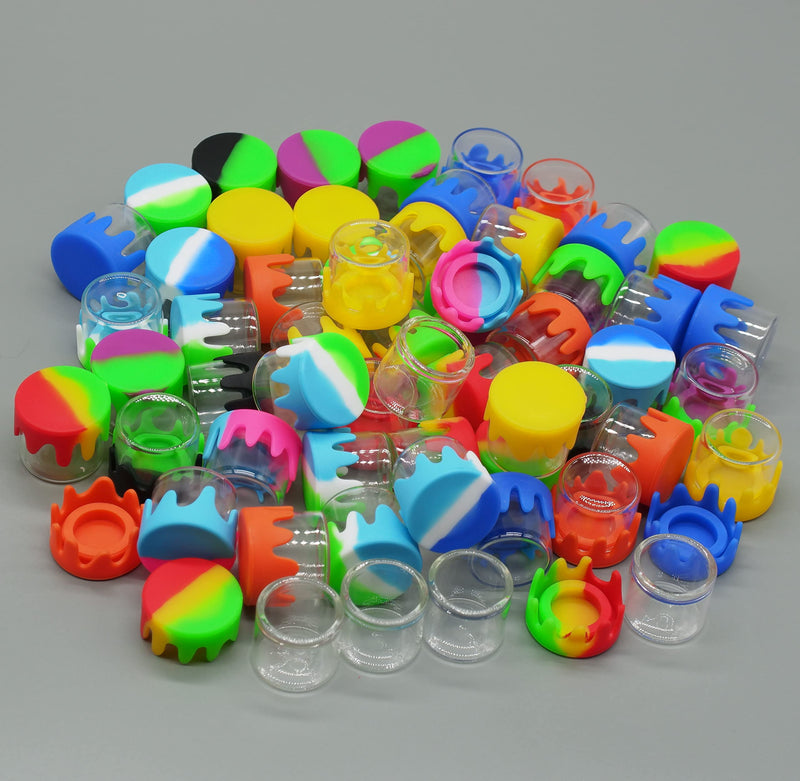 6ml Silicone Glass Wax Containers Airtight Concentrate Jar (100) 100